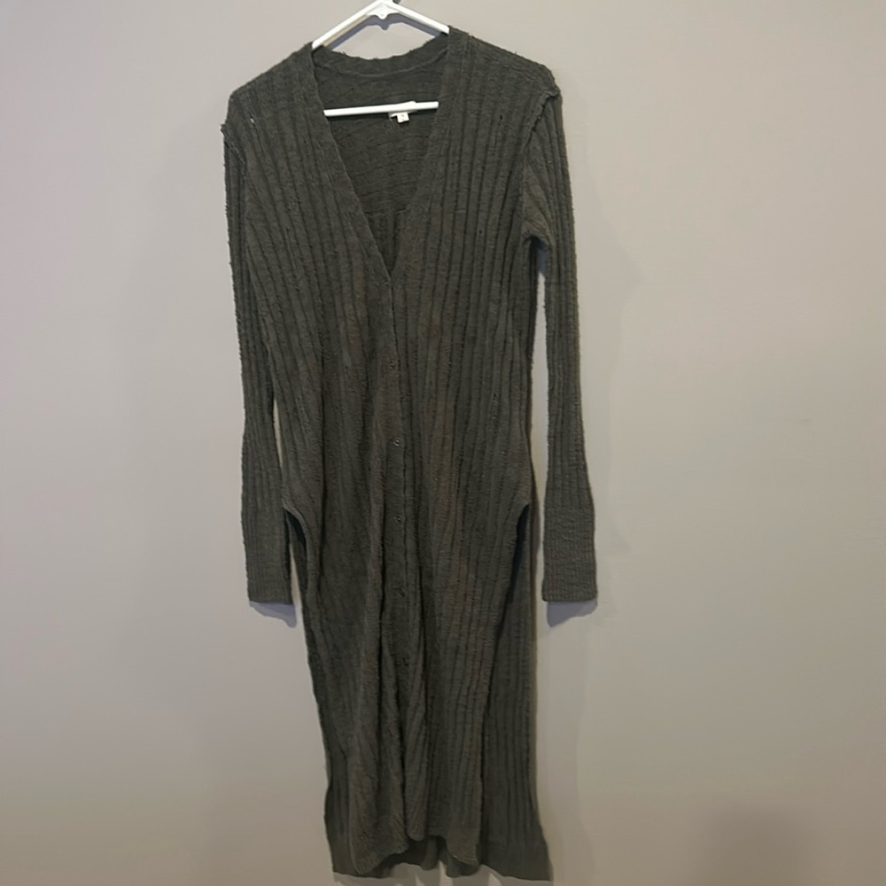 Anthropologie Pilcro Gauzy Duster Cardigan  Sweater in Moss Green M